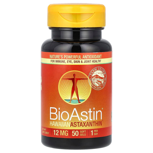 Nutrex Hawaii, BioAstin, Hawaiian Astaxanthin, 12 mg, 50 Soft Gels - Image 1
