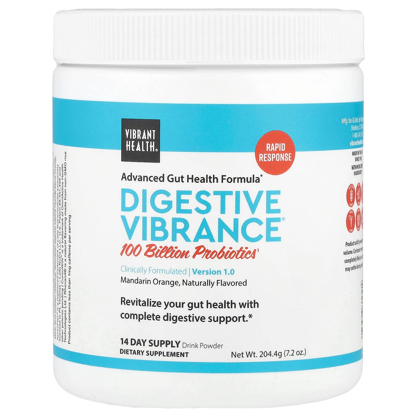 Vibrant Health, Digestive Vibrance, Version 1.0, Mandarin Orange, 7.2 oz (204.4 g) - Image 1