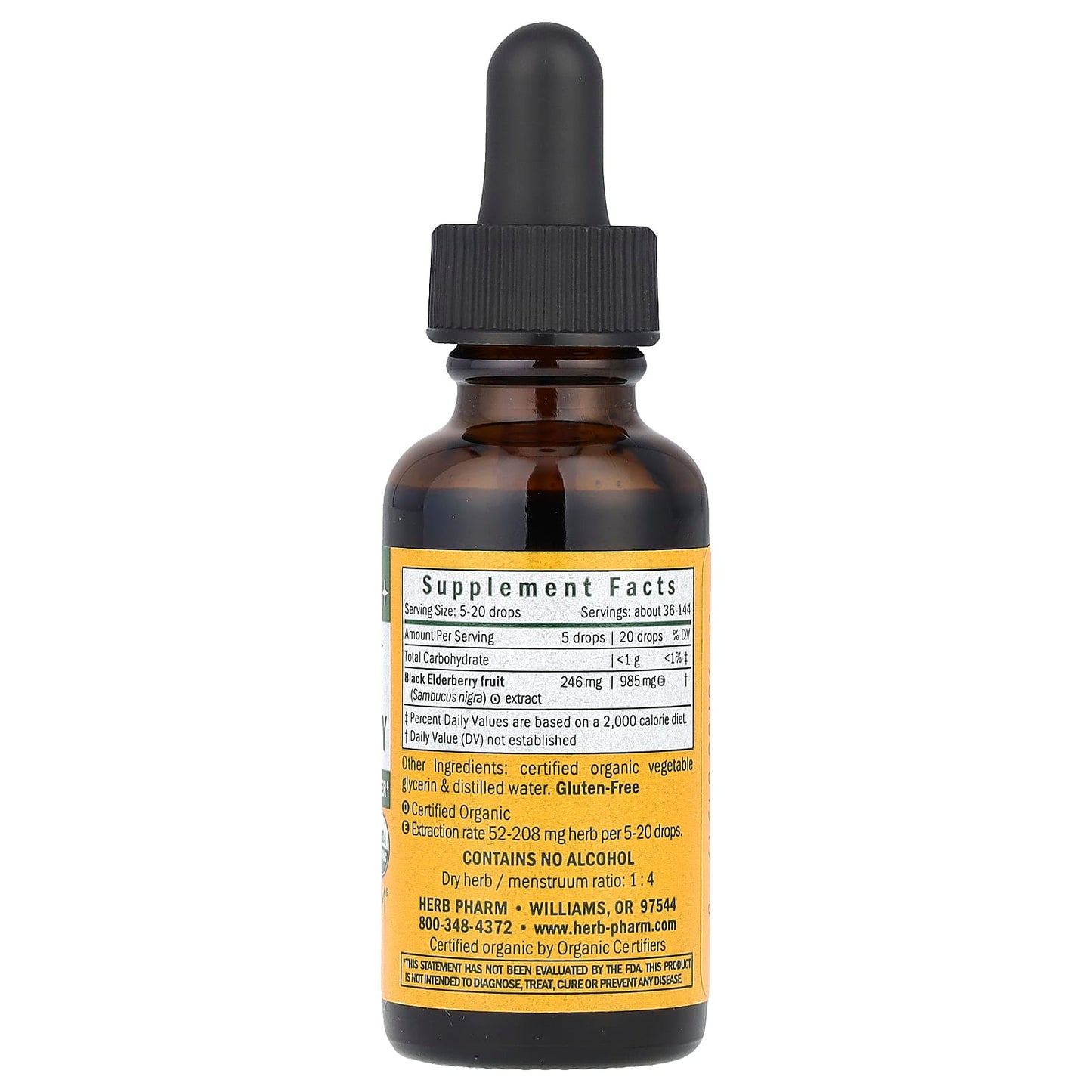 Herb Pharm, Kids, Black Elderberry, Alcohol Free, 1 fl oz (30 ml) (246 mg per Serving)