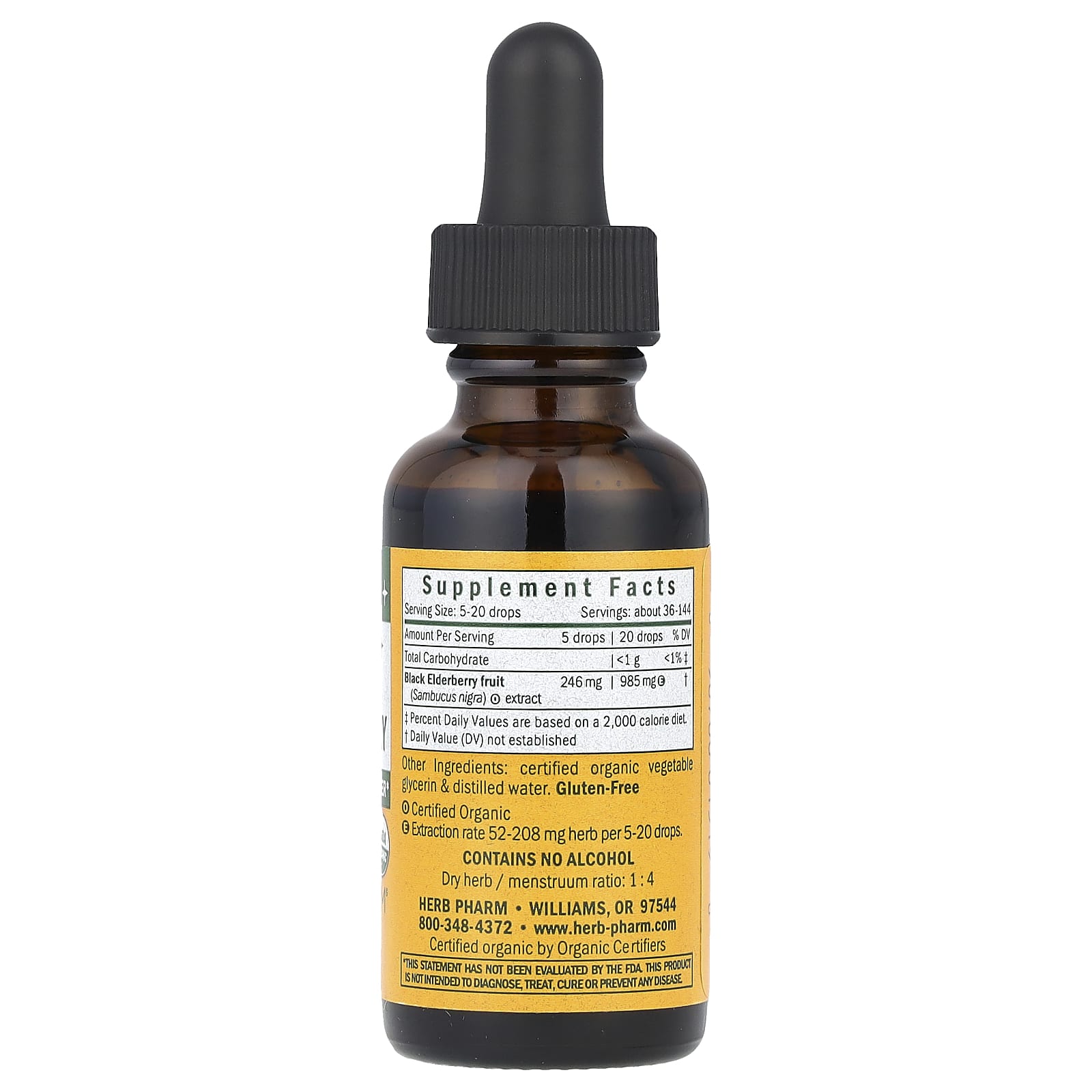 Herb Pharm, Kids, Black Elderberry, Alcohol Free, 1 fl oz (30 ml) (246 mg per Serving)