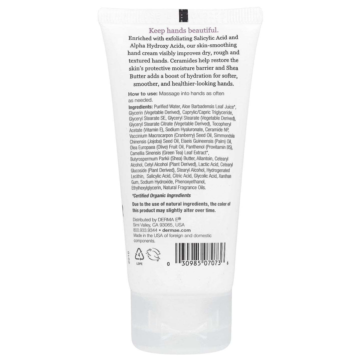 Derma E Skin Smoothing Shea Hand Cream for Dry Hands - 2 oz - Image 2