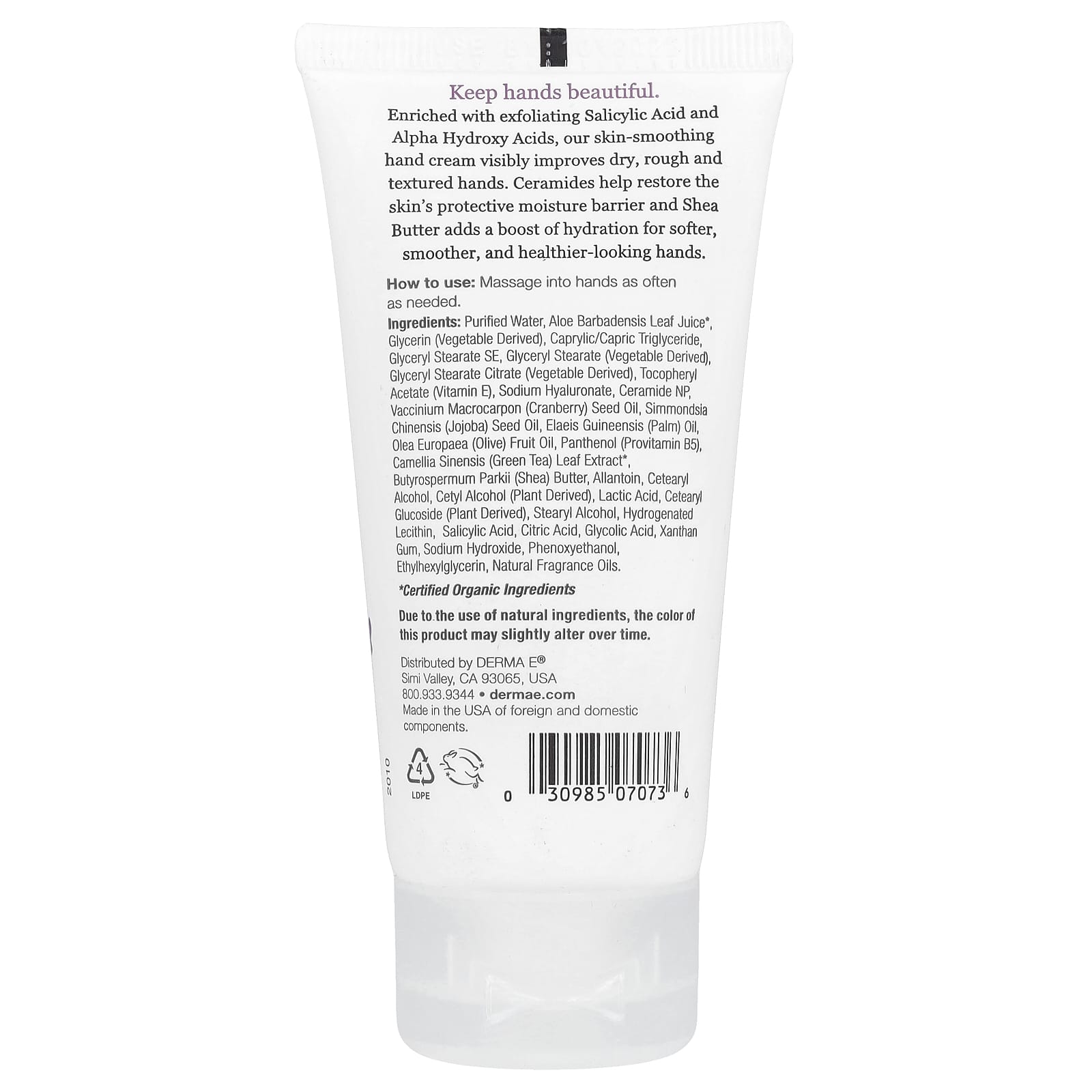 Derma E Skin Smoothing Shea Hand Cream for Dry Hands - 2 oz - Image 2