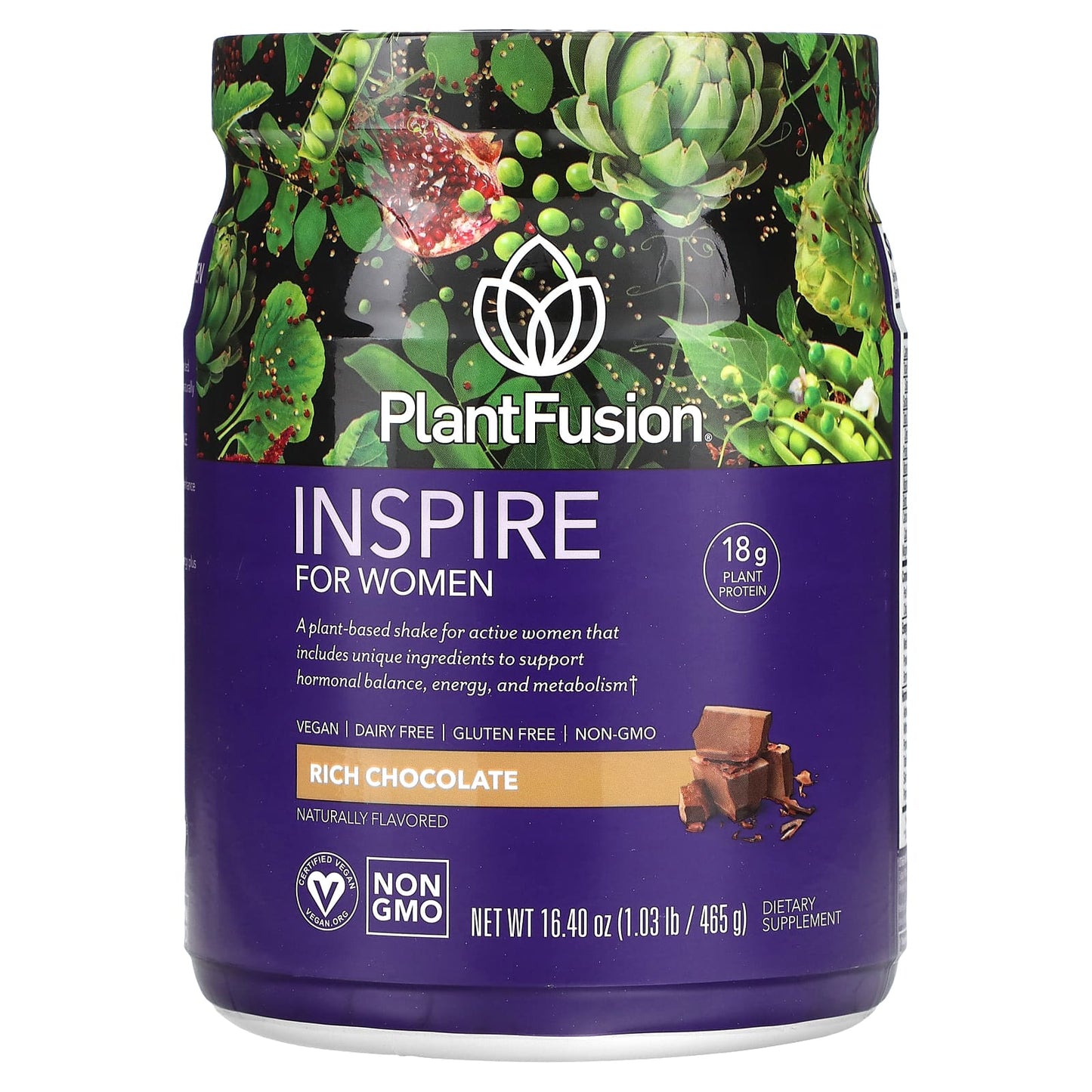 PlantFusion, Inspire for Women, Rich Chocolate, 16.40 oz (465 g) - Image 1