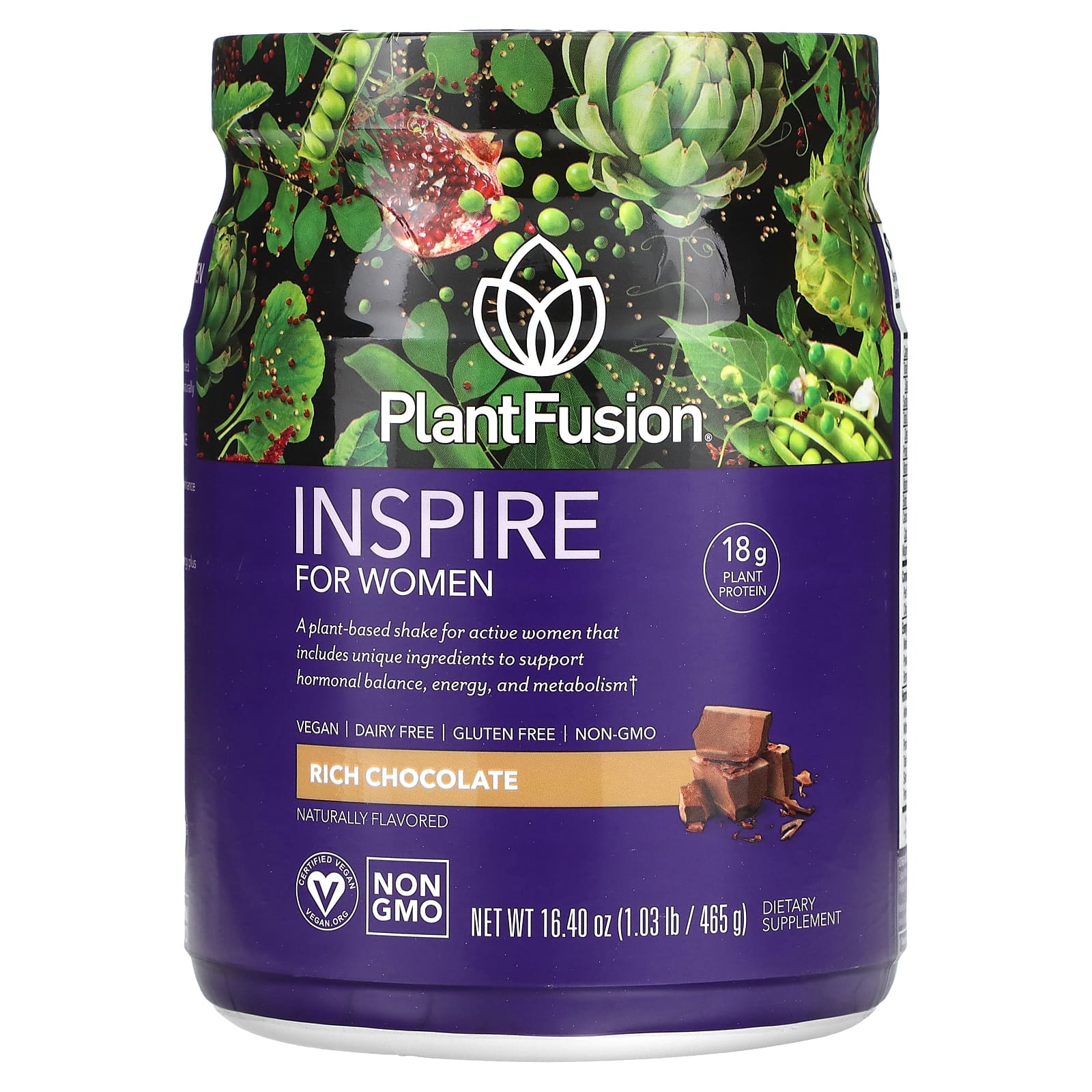 PlantFusion, Inspire for Women, Rich Chocolate, 16.40 oz (465 g) - Image 1