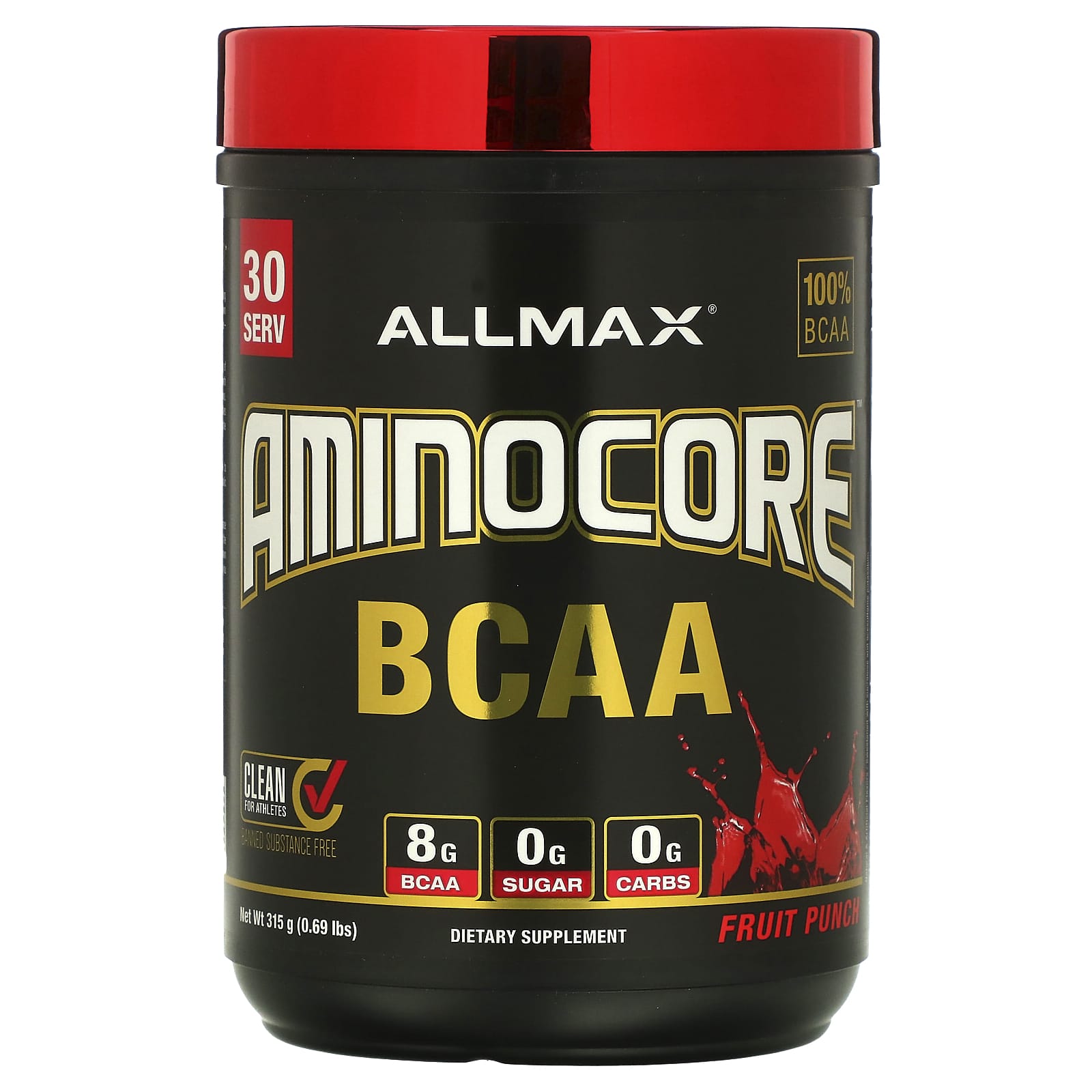 ALLMAX, AMINOCORE™ BCAA, Fruit Punch, 0.69 lbs (315 g)