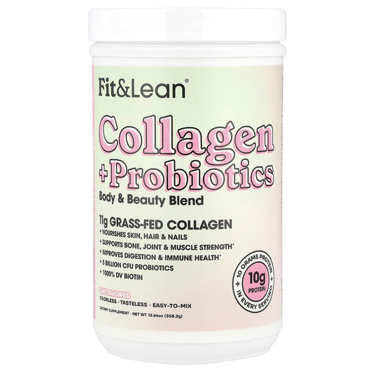 Collagen + Probiotics Supplement for Skin, Hair, & Bone Health | Fit & Lean - Image 1