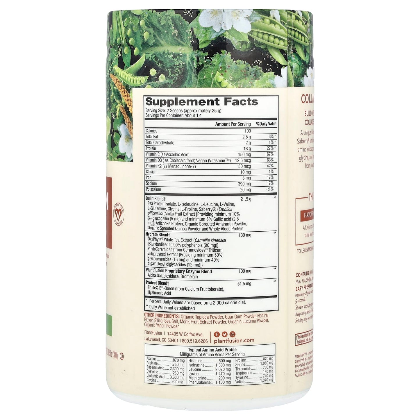 PlantFusion, Complete Plant-Based Collagen Builder, Natural, 10.58 oz (300 g) - Image 2