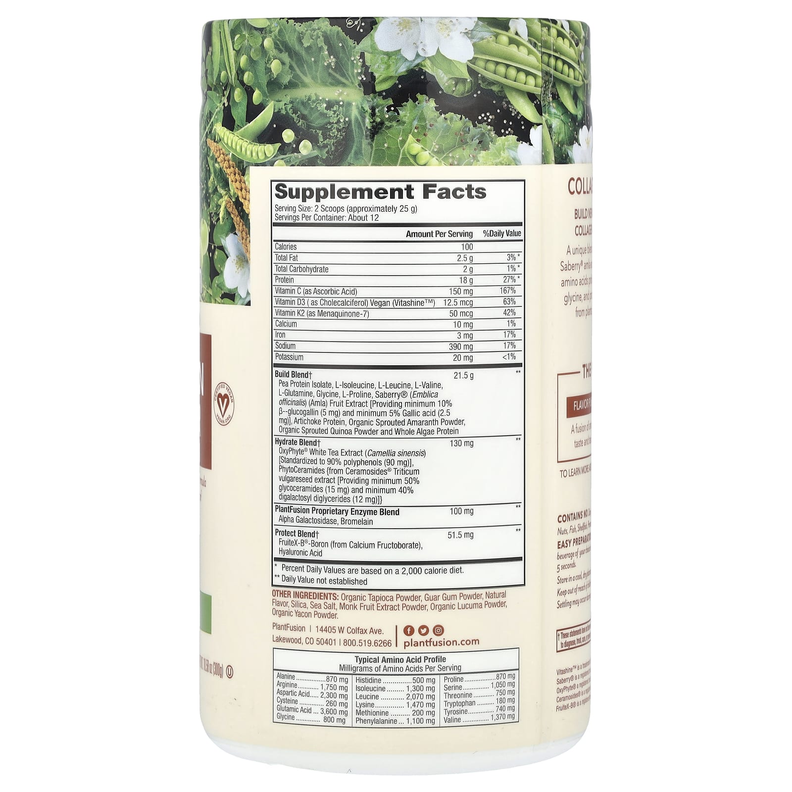 PlantFusion, Complete Plant-Based Collagen Builder, Natural, 10.58 oz (300 g) - Image 2