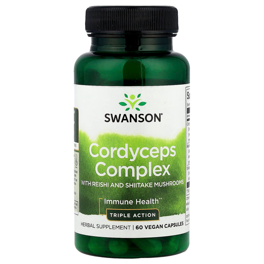 Swanson, Cordyceps Complex with Reishi and Shiitake Mushrooms, 60 Vegan Capsules - Image 1