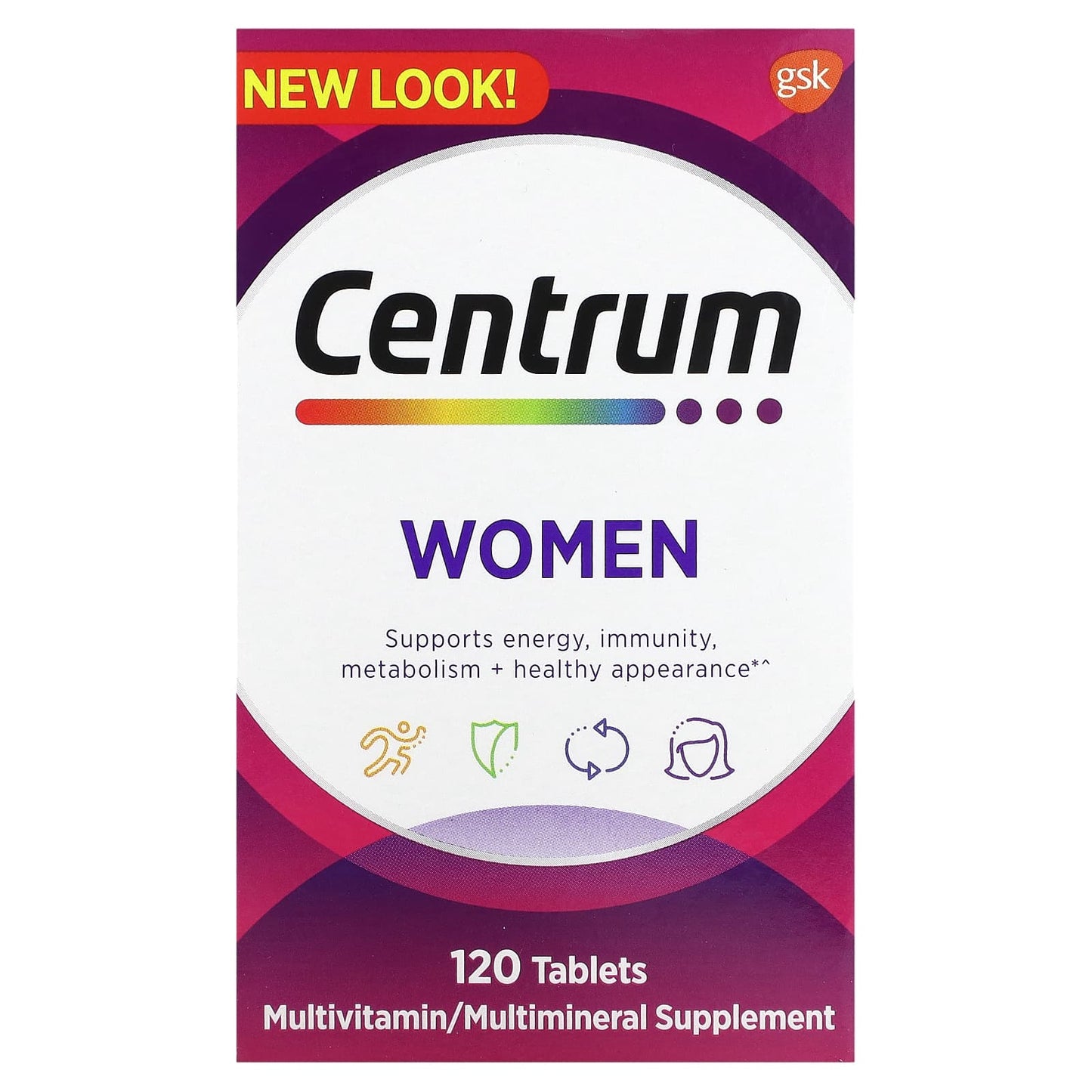 Centrum Women's Multivitamin Supplement, 120 Tablets, Energy, Immunity - Image 1
