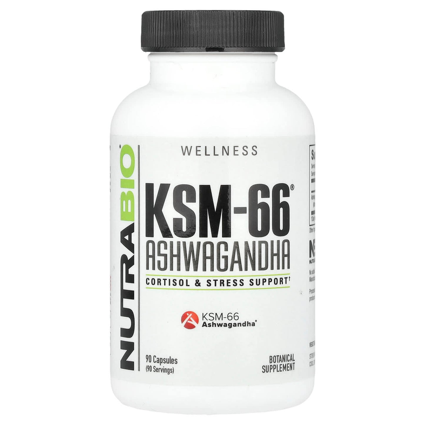 NutraBio, KSM-66®, Ashwagandha , 90 Capsules - Image 1