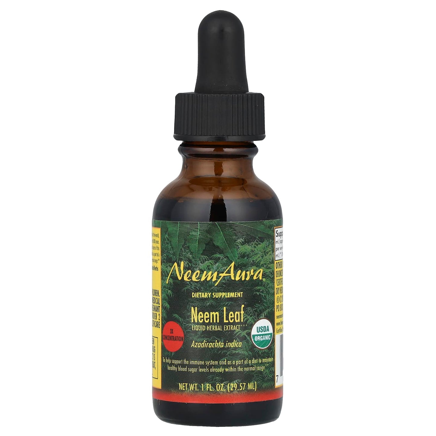 NeemAura, Neem Leaf, Liquid Herbal Extract, 1 fl oz (29.57 ml) - Image 1