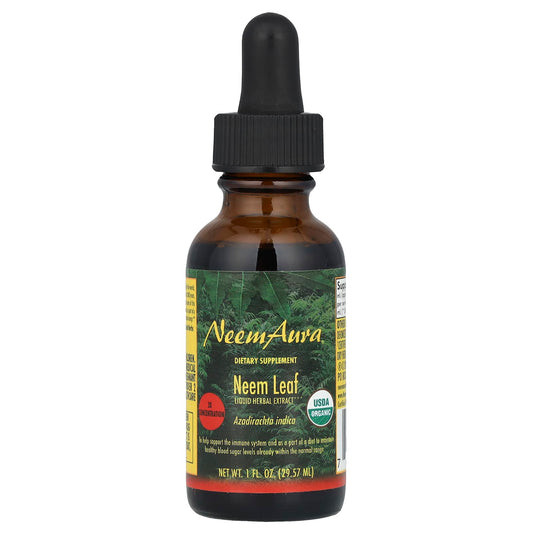 NeemAura, Neem Leaf, Liquid Herbal Extract, 1 fl oz (29.57 ml) - Image 1