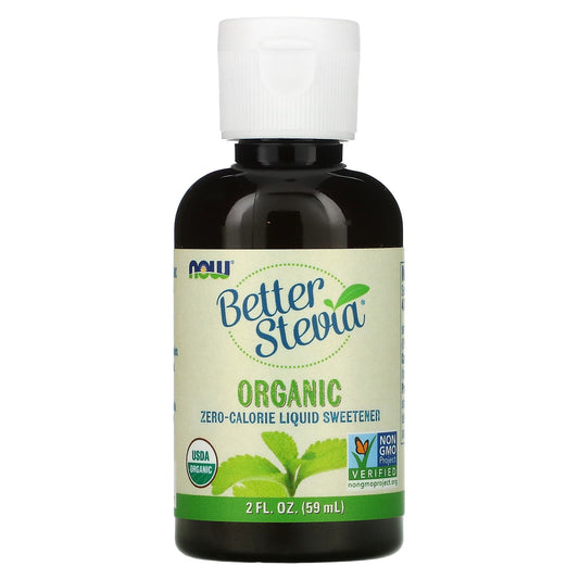 NOW Foods, Organic Better Stevia, Zero-Calorie Liquid Sweetener, 2 fl oz (59 ml) - Image 1