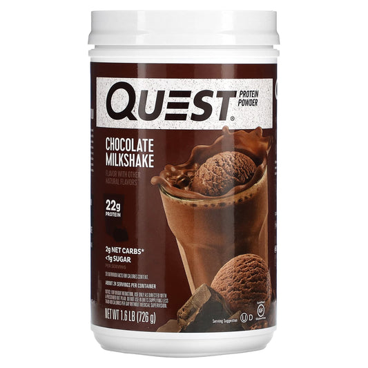 Quest Nutrition, Protein Powder, Chocolate Milkshake, 1.6 lb (726 g) - Image 1