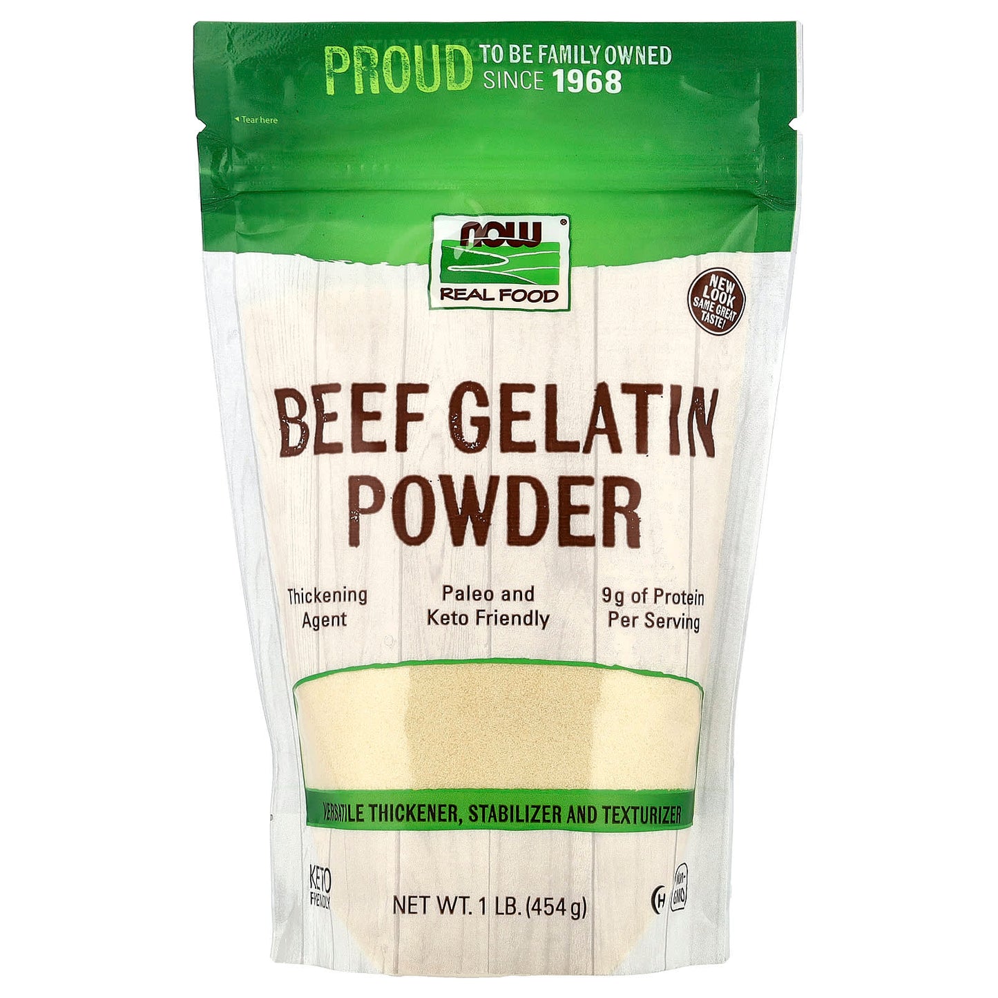 NOW Foods, Real Food, Beef Gelatin Powder, 1 lb (454 g) - Image 1