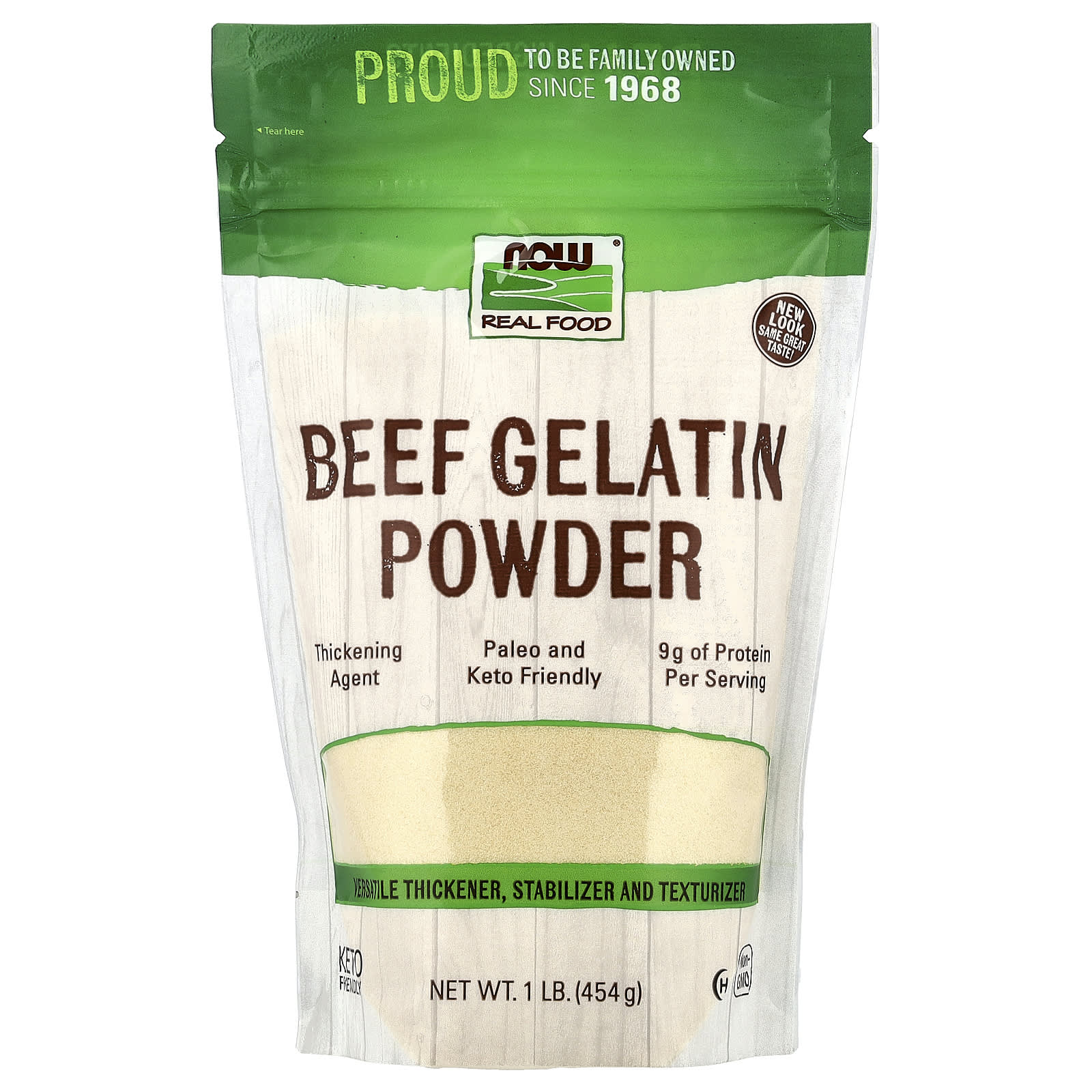NOW Foods, Real Food, Beef Gelatin Powder, 1 lb (454 g) - Image 1