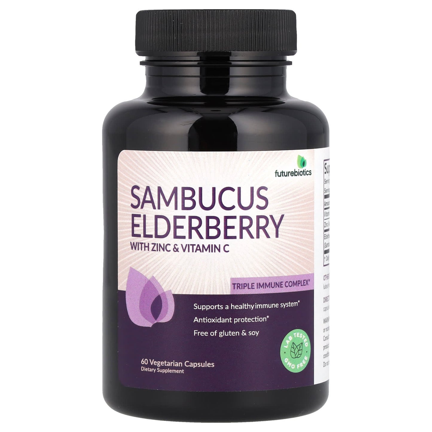 Boost Immunity with Futurebiotics Elderberry with Zinc & Vitamin C, 60 Capsules - Image 1