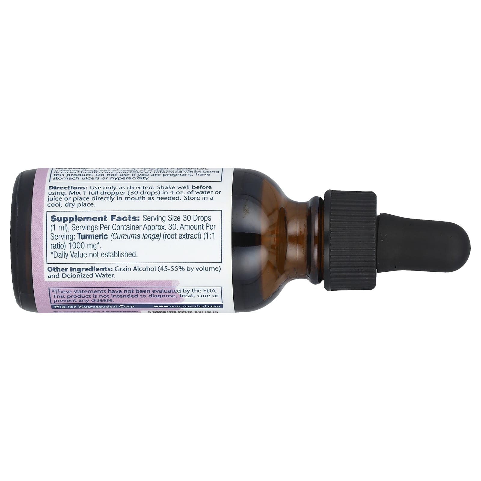 Solaray, Vital Extracts, Turmeric Liquid, 1,000 mg, 1 fl oz (30 ml) - Image 2
