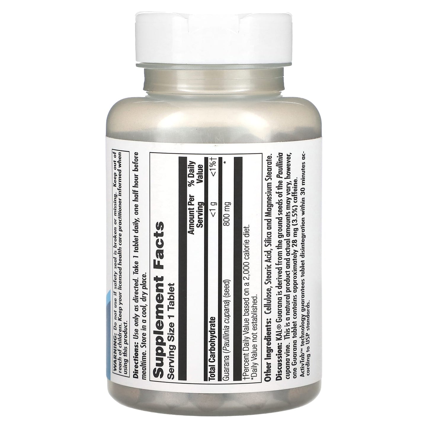 Boost Energy with KAL Guarana 800mg, 120 Tablets - Natural Caffeine Supplement - Image 2