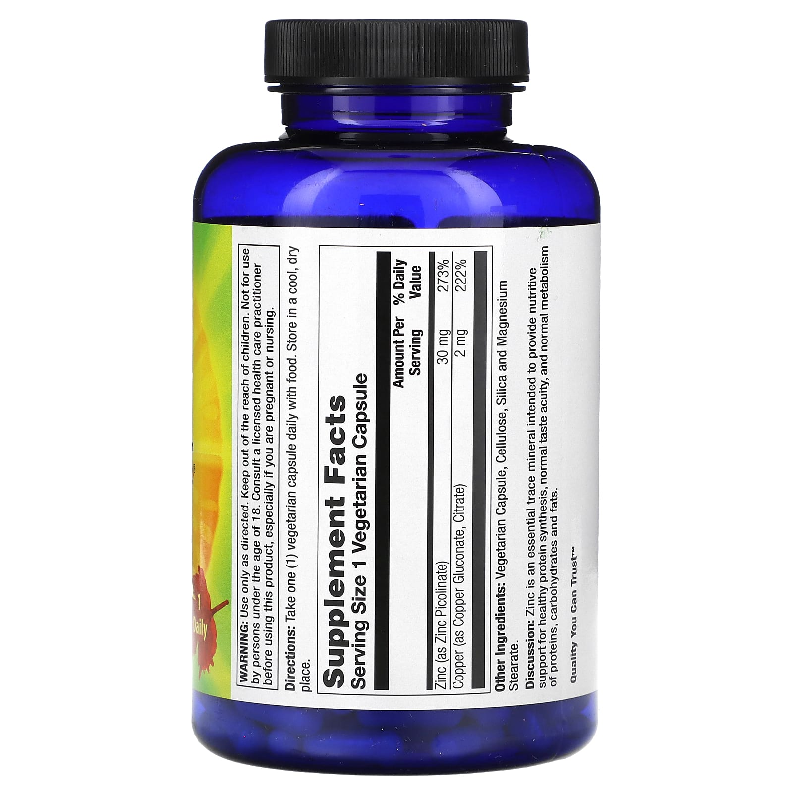 Nature's Life, Zinc, 30 mg, 250 Vegetarian Capsules - Image 2