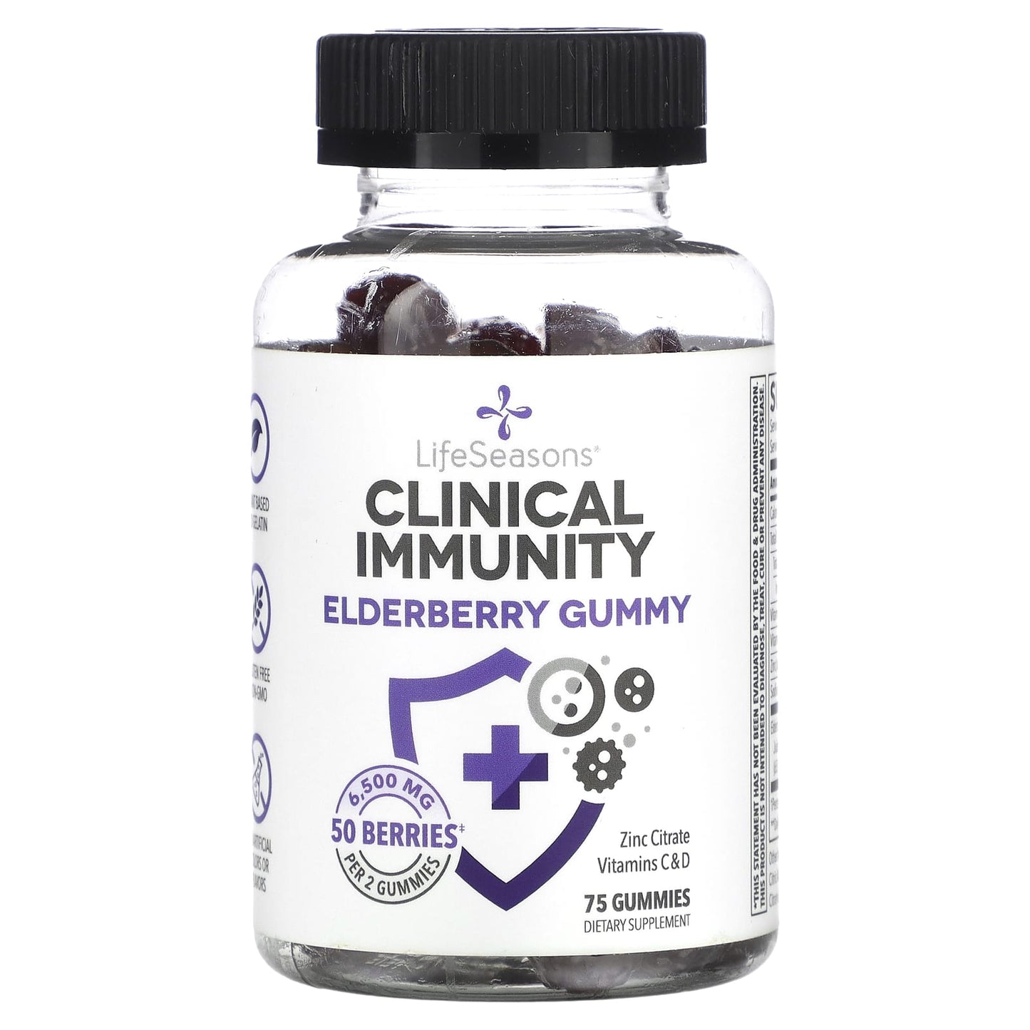 LifeSeasons, Clinical Immunity, Elderberry Gummy, 75 Gummies - Image 1