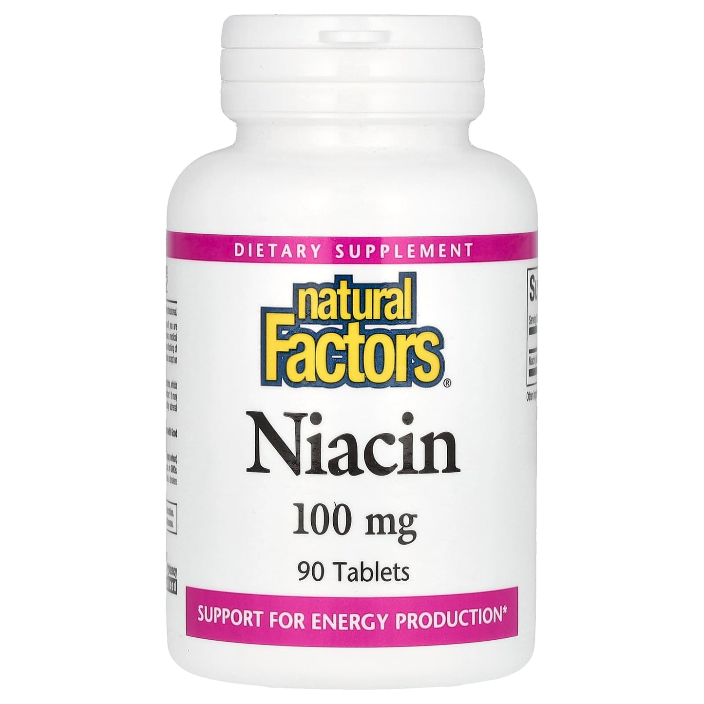 Natural Factors, Niacin, 100 mg, 90 Tablets - Image 1