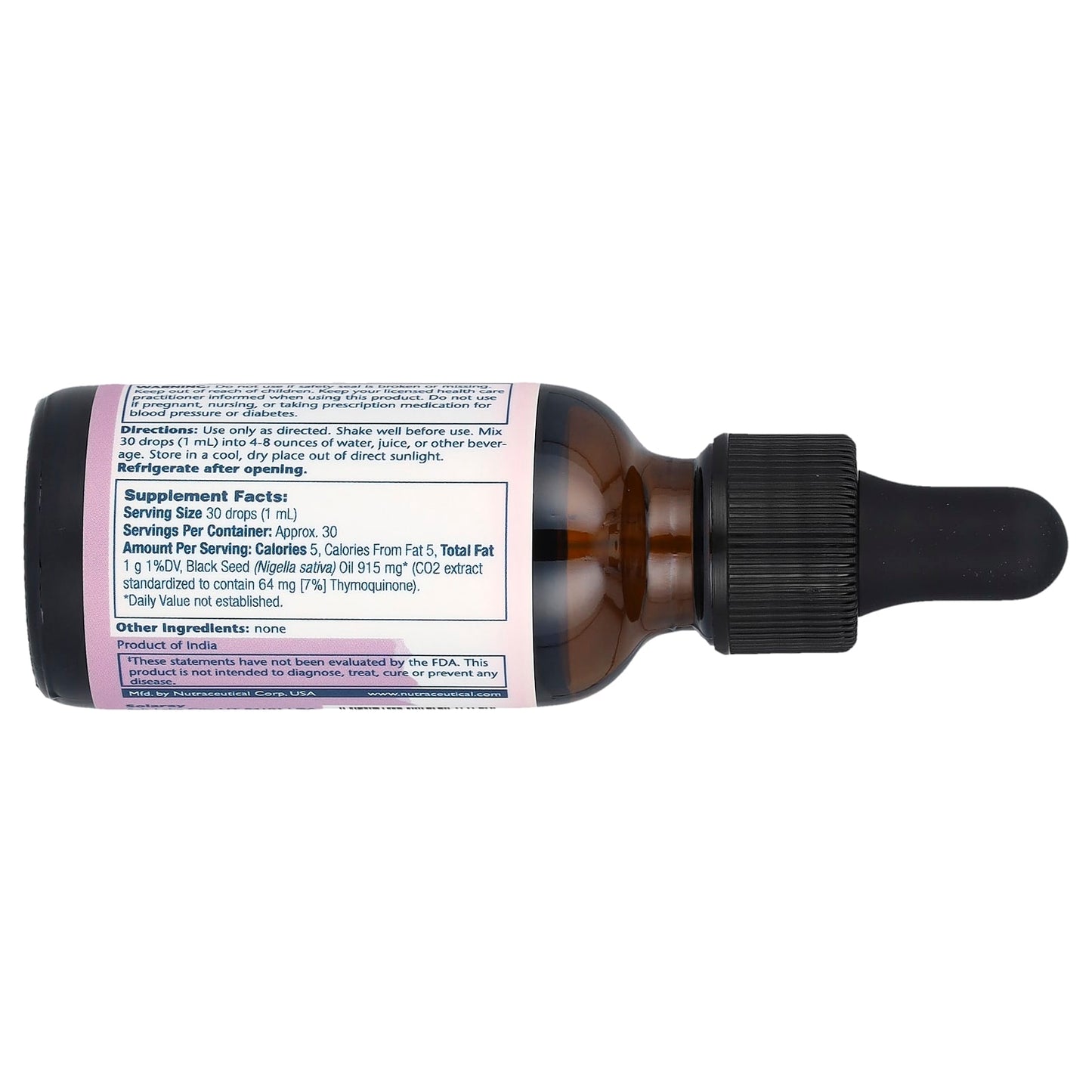 Solaray, Vital Extracts, Black Seed Oil, 1 fl oz (30 ml) - Image 2