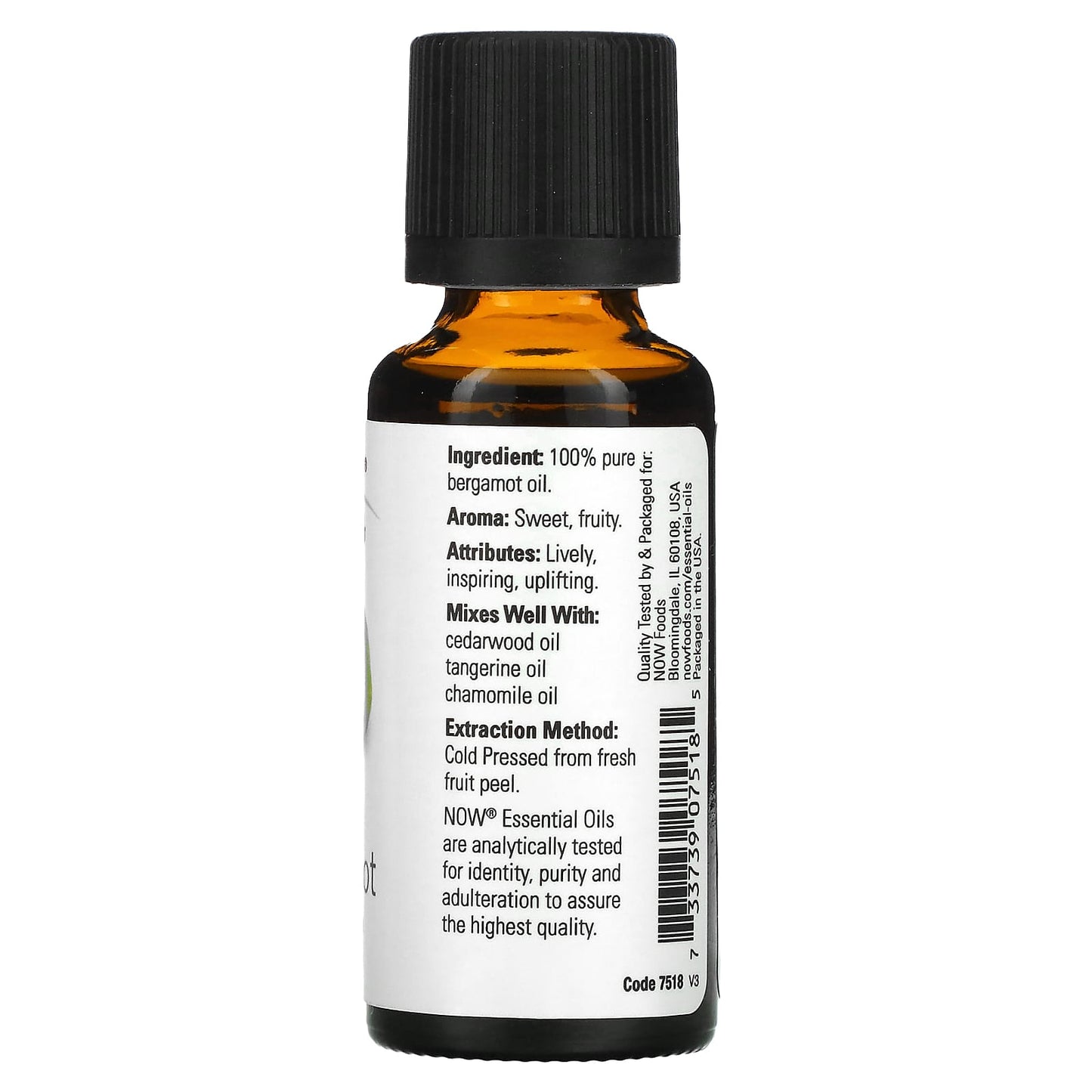 NOW Foods, Essential Oils, Bergamot, 1 fl oz (30 ml) - Image 2