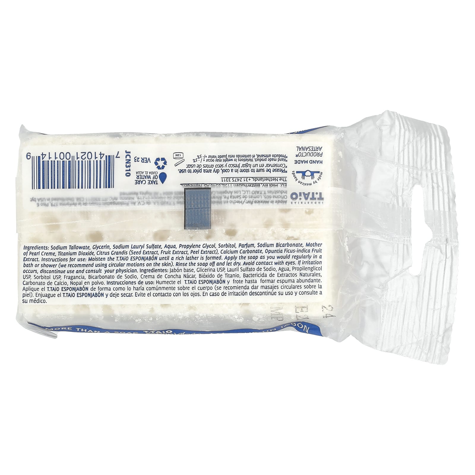 T. Taio, Soap Bar With Sponge Inside, Original Mother Of Pearl, 4.2 oz (120 g) - Image 2