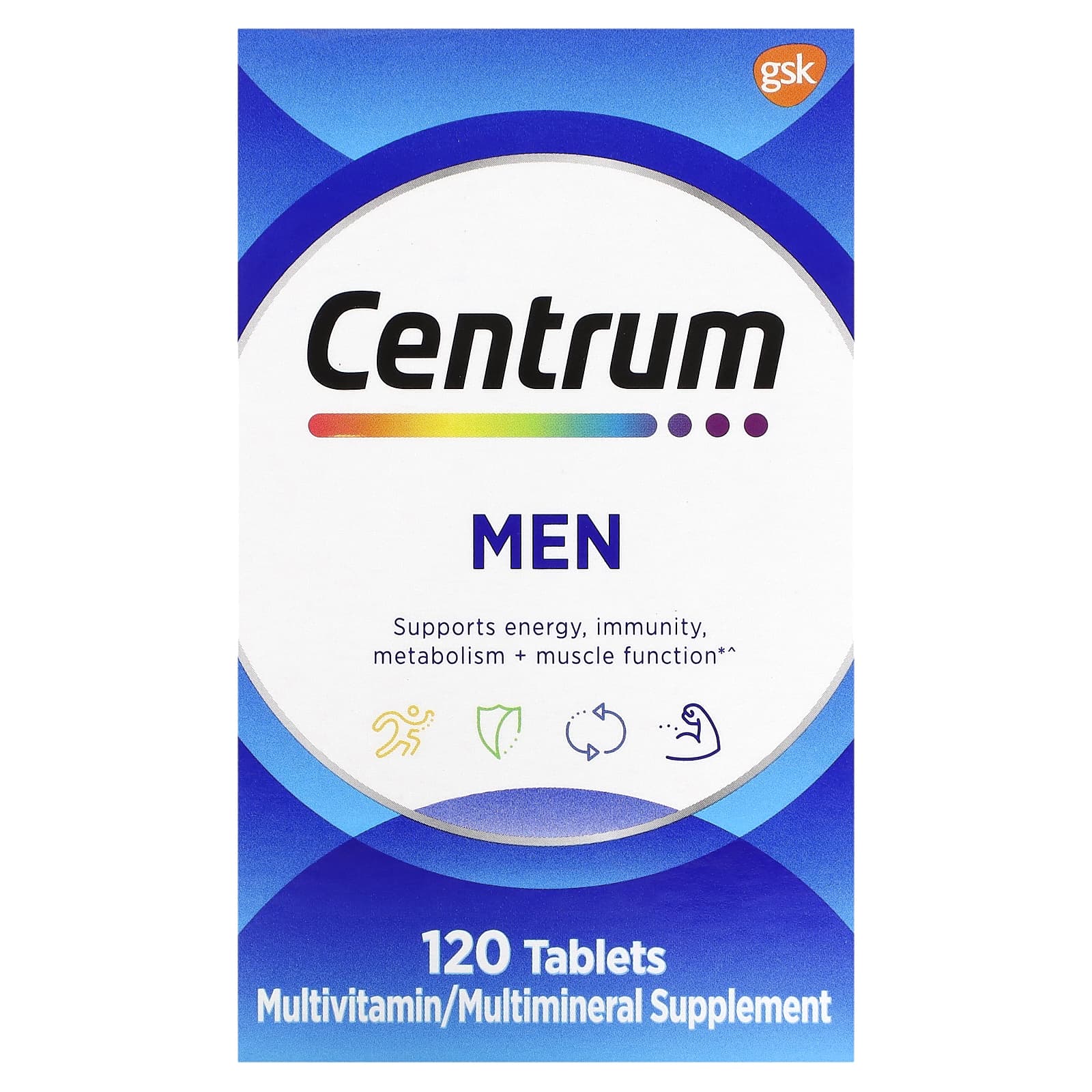 Centrum Men Multivitamin Supplement, 120 Tablets - Image 1