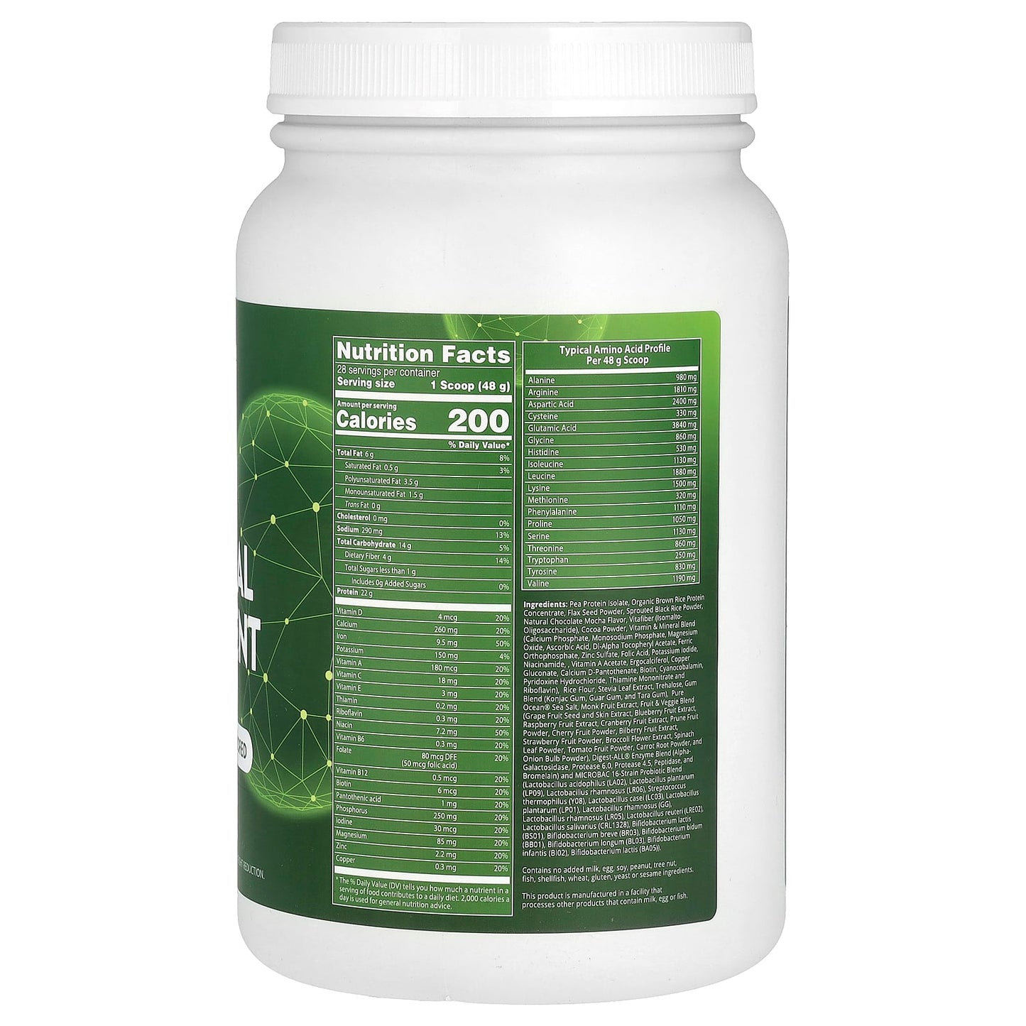 MRM Nutrition, Veggie Meal Replacement, Chocolate Mocha, 3 lb (1,361 g) - Image 2