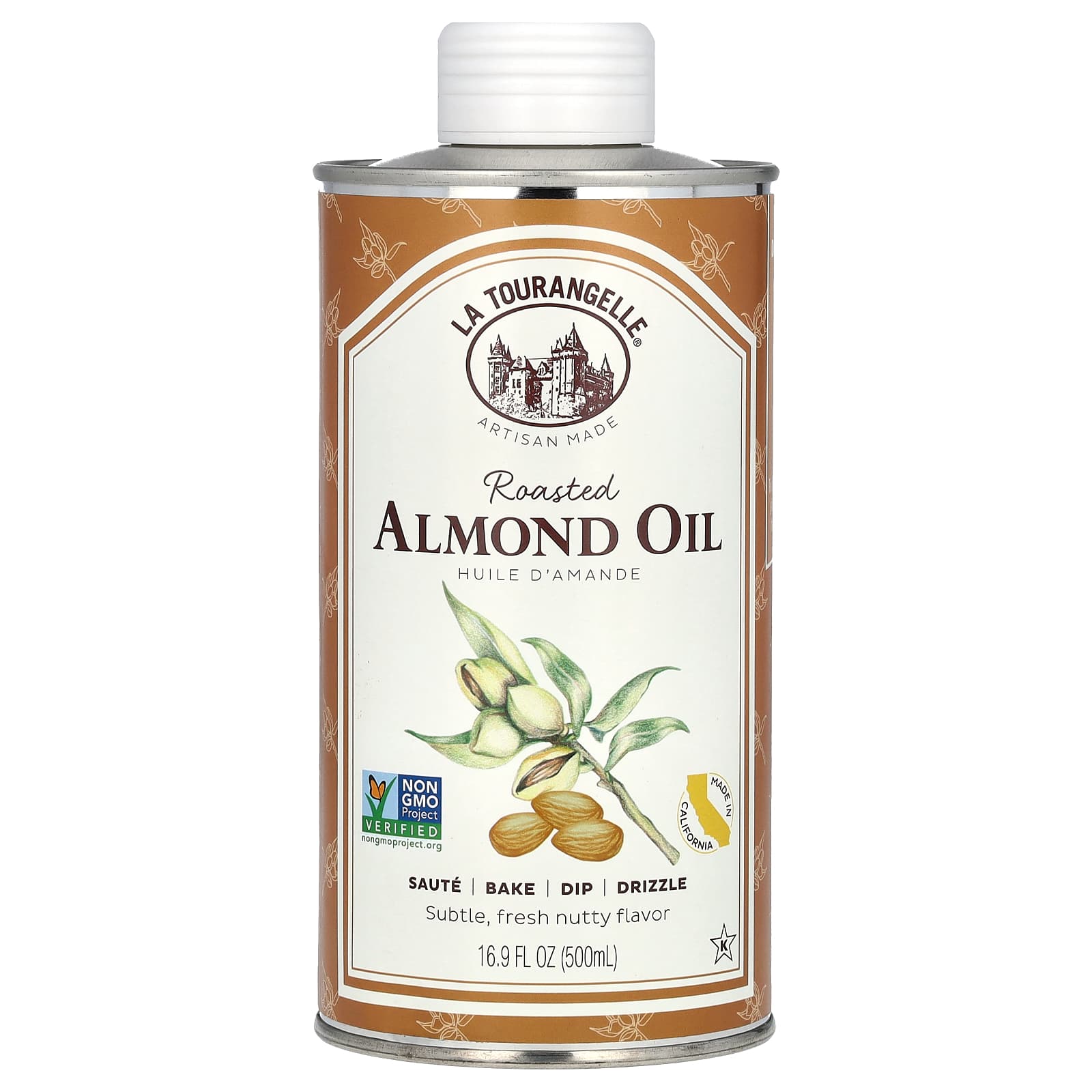 La Tourangelle, Roasted Almond Oil, 16.9 fl oz (500 ml) - Image 1