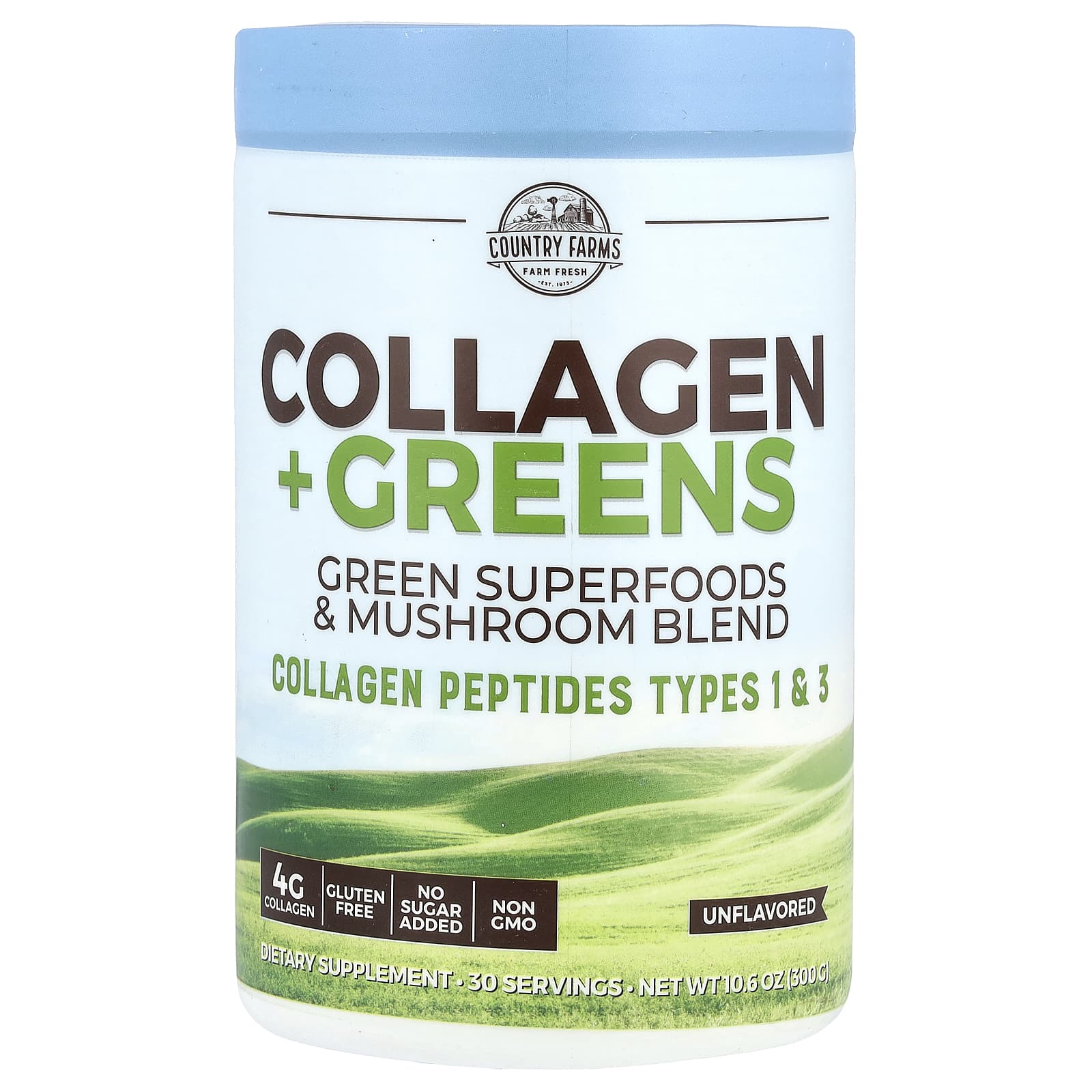Country Farms Collagen + Greens Supplement, 10.6 oz, Gluten Free, Non-GMO - Image 1