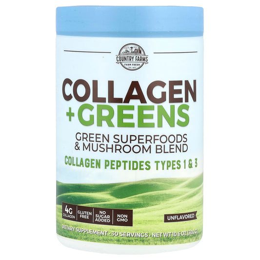 Country Farms Collagen + Greens Supplement, 10.6 oz, Gluten Free, Non-GMO - Image 1
