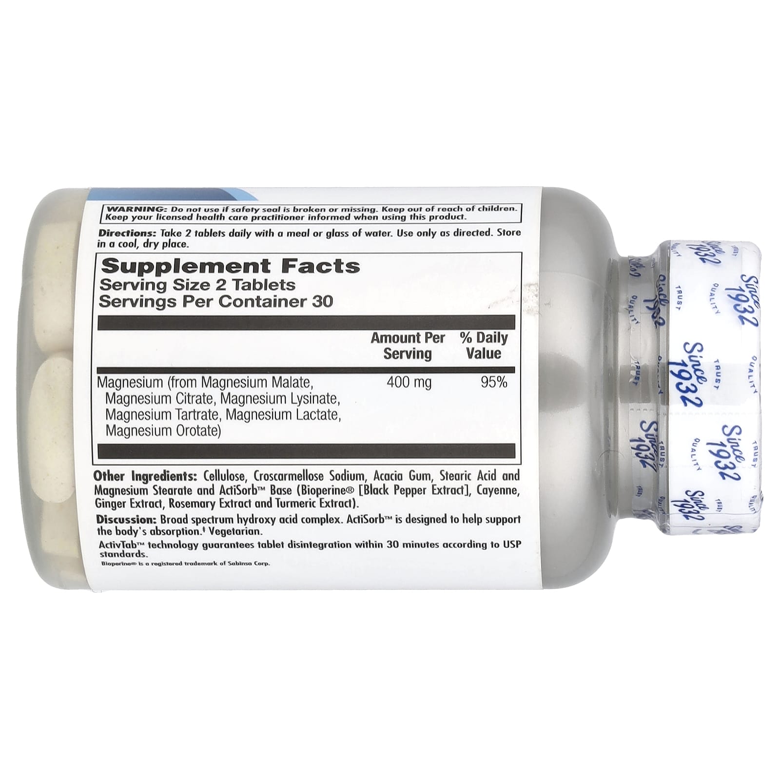 KAL Magnesium Broad Spectrum Supplement, 200mg per Tablet, 60 Count - Image 2