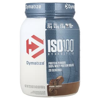 Dymatize ISO100 Hydrolyzed Protein Powder, Gourmet Chocolate, 1.43 lb (650 g)