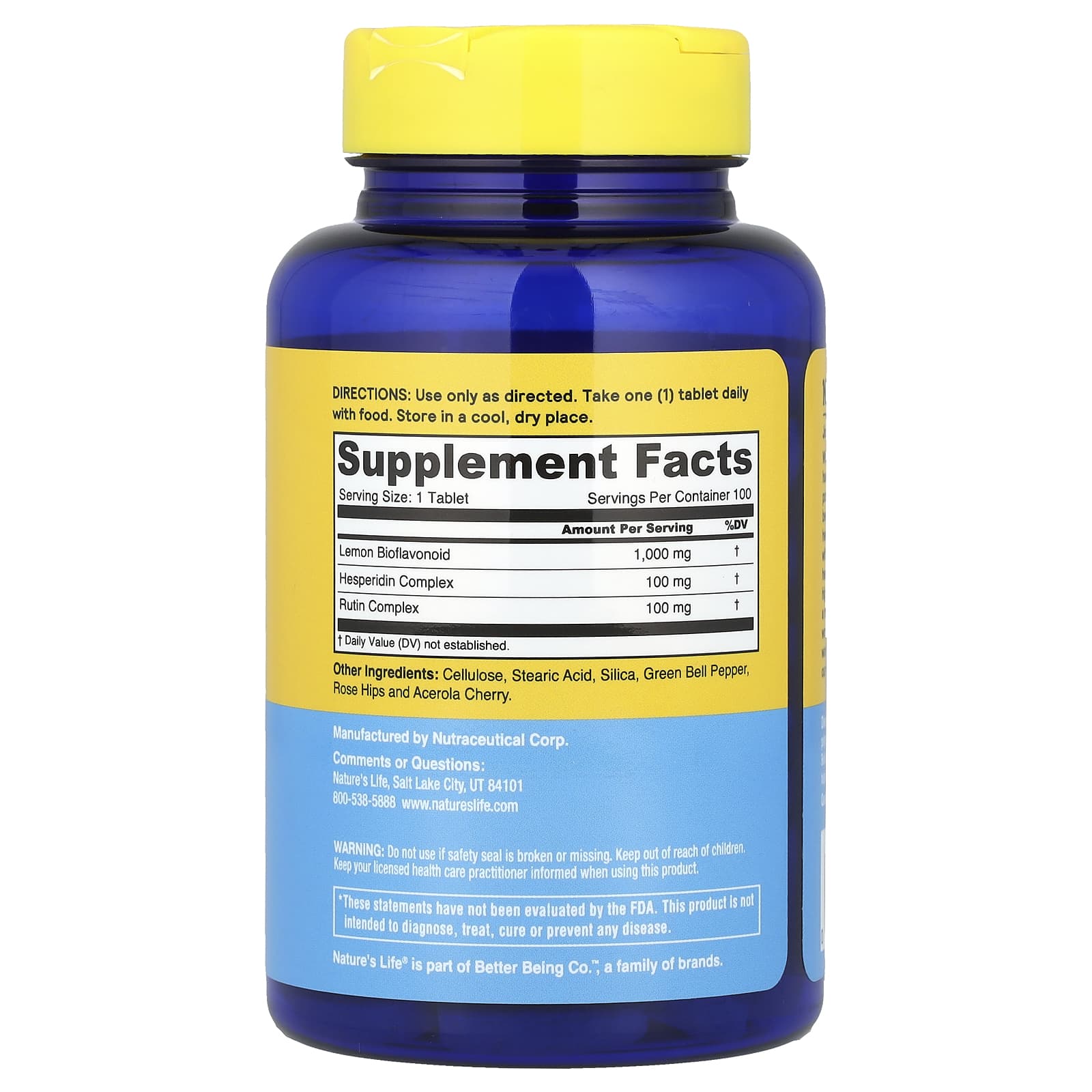 Nature's Life, Lemon Bioflavonoids, 1,000 mg,  100 Tablets - Image 2