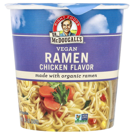 Organic Vegan Ramen Noodles, Chicken Flavor, 1.8 oz by Dr. McDougall's - Image 1