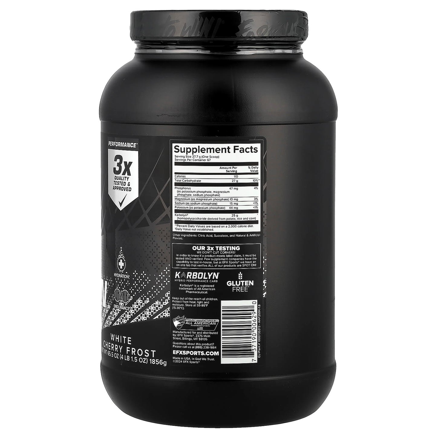 EFX Sports Karbolyn Hydrate White Cherry Frost Performance Fuel - Image 2