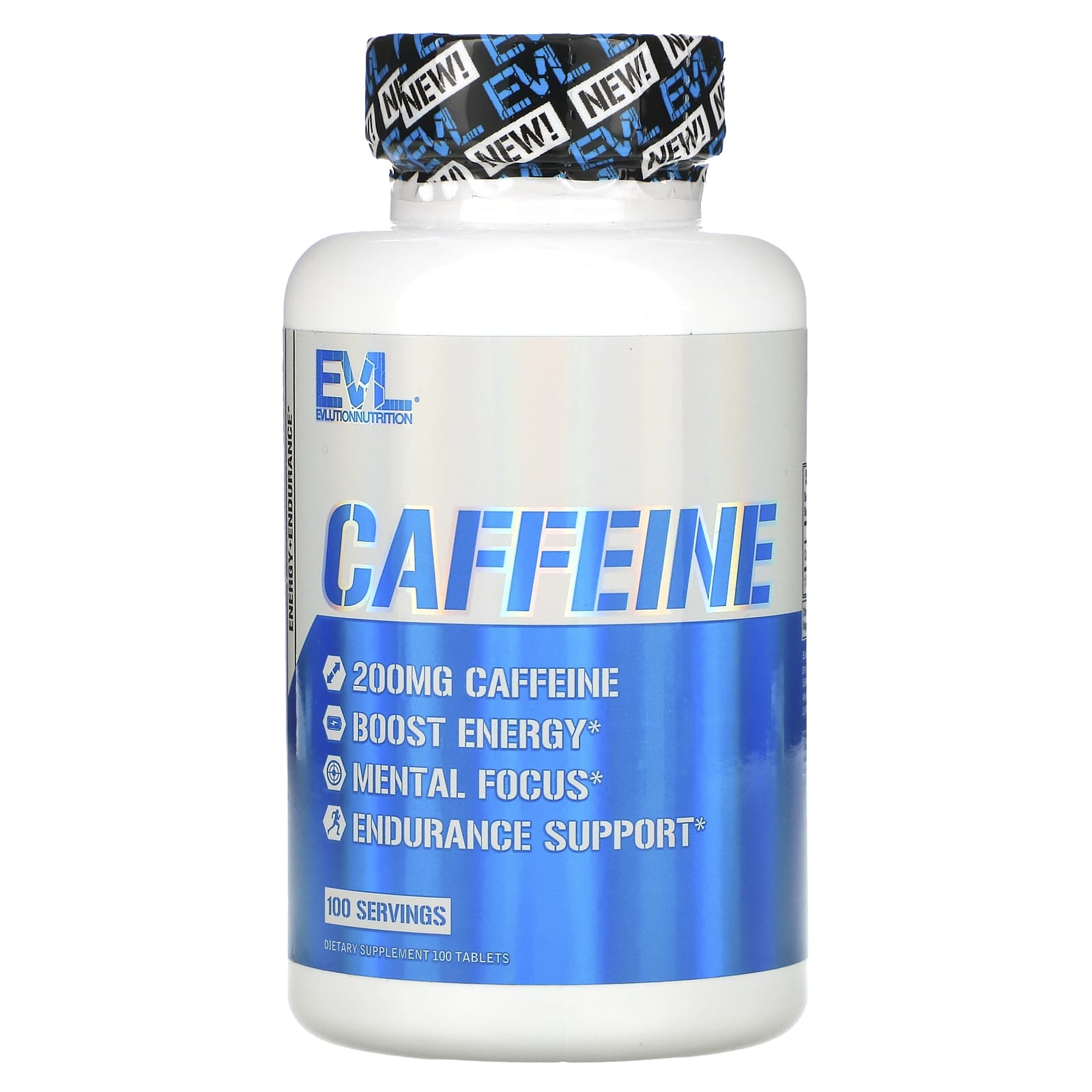 <strong>EVLution Nutrition Caffeine Boost</strong> - 200mg, 100 Tablets - Image 1