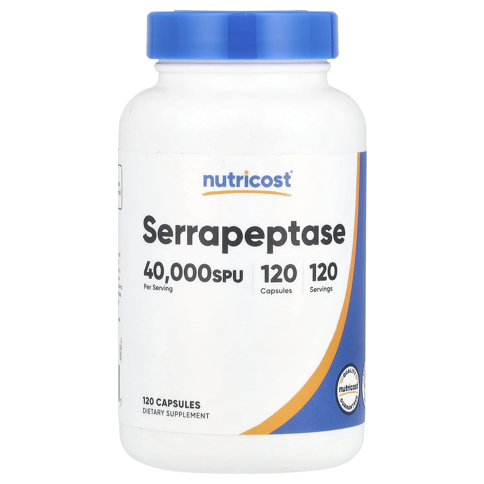 Nutricost, Serrapeptase, 20 mg (40,000 SPU), 120 Capsules - Image 1