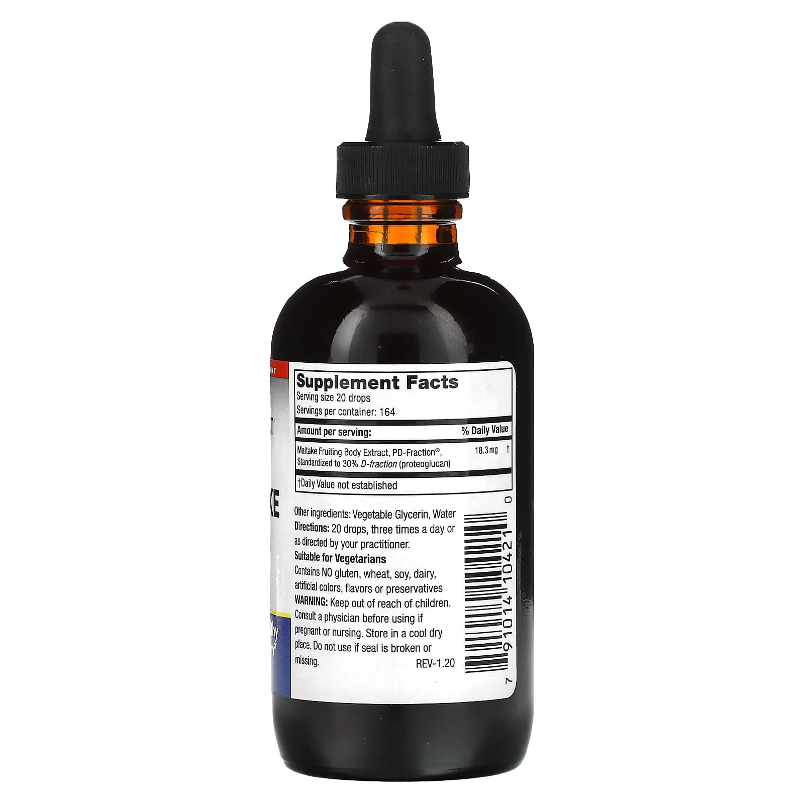 Mushroom Wisdom, Maitake D-Fraction, Standard, 120 ml (18.3 mg per Serving) - Image 2