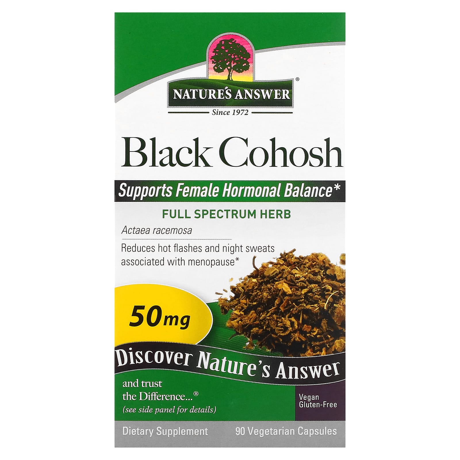 Nature's Answer, Black Cohosh, Full Spectrum Herb, 50 mg, 90 Vegetarian Capsules - Image 1