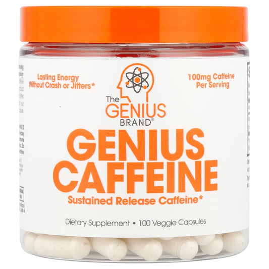 The Genius Brand, Genius Caffeine, 100 mg, 100 Veggie Capsules - Image 1