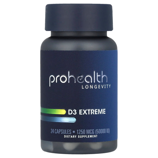 ProHealth Longevity, D3 Extreme, 1,250 mcg (50,000 IU), 24 Capsules - Image 1