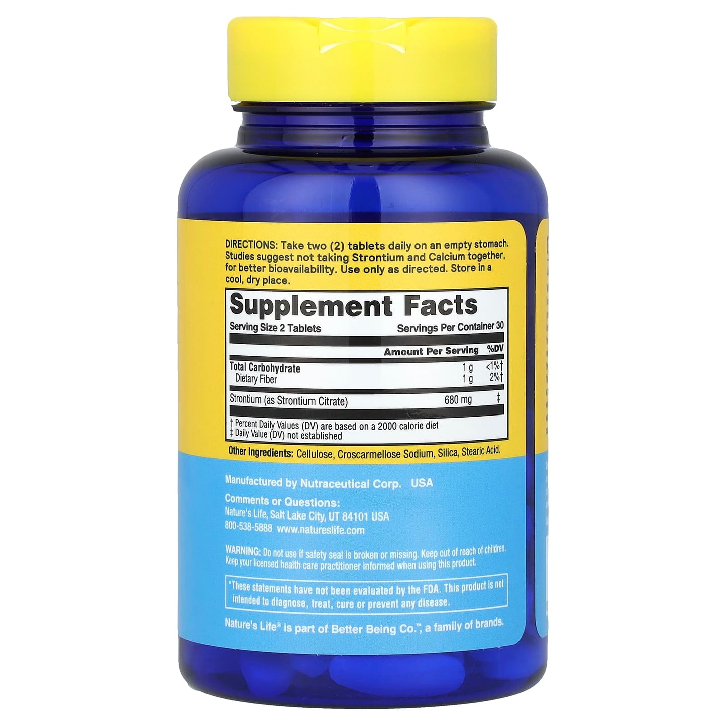 Nature's Life, Strontium, 60 Tablets (340 mg per Tablet) - Image 2