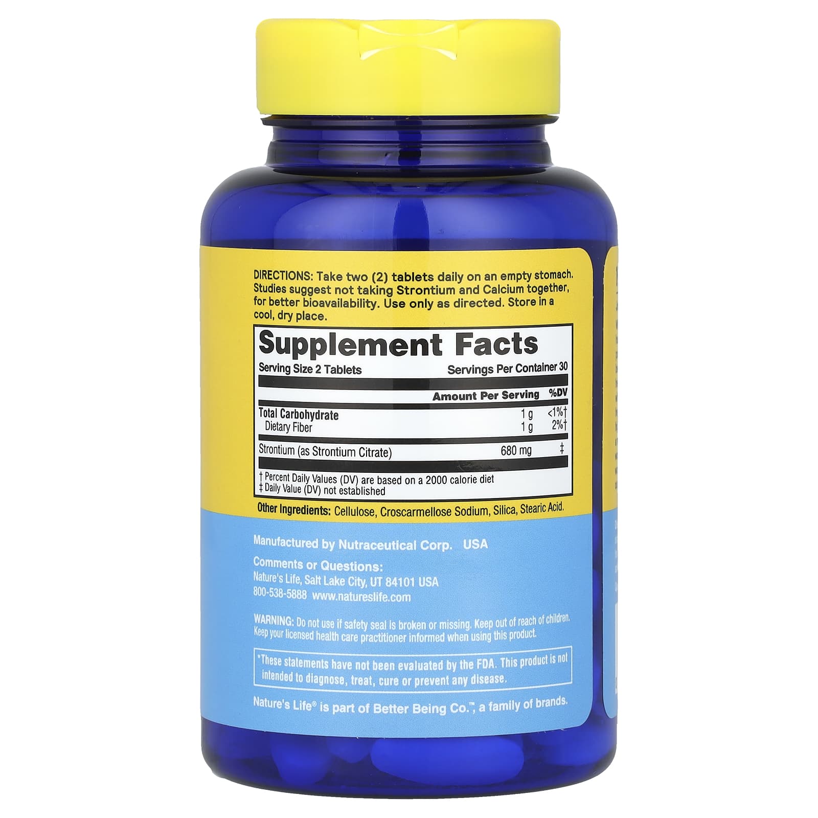 Nature's Life, Strontium, 60 Tablets (340 mg per Tablet) - Image 2