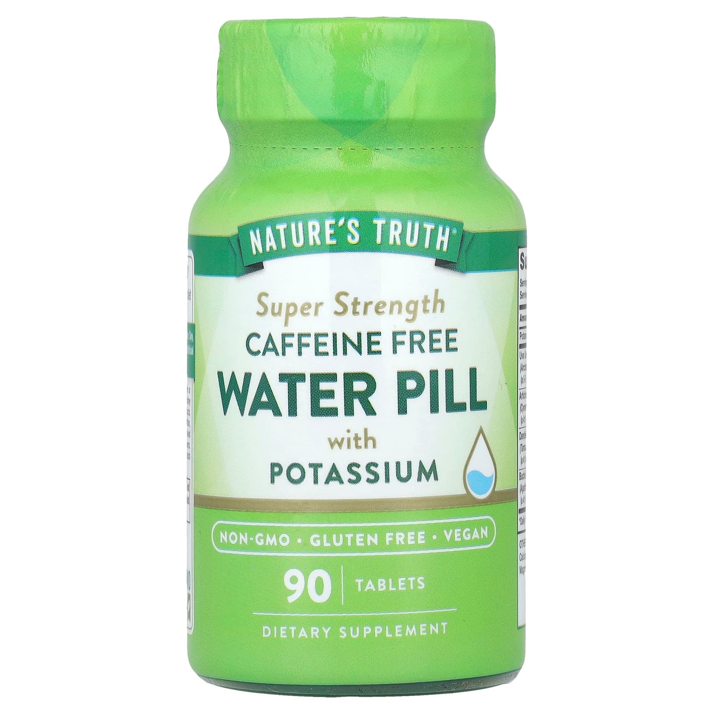 Nature's Truth, Water Pill with Potassium, Caffeine Free, 90 Tablets - Image 1