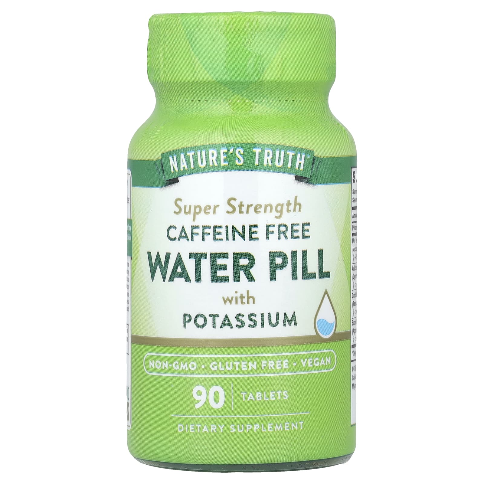 Nature's Truth, Water Pill with Potassium, Caffeine Free, 90 Tablets - Image 1